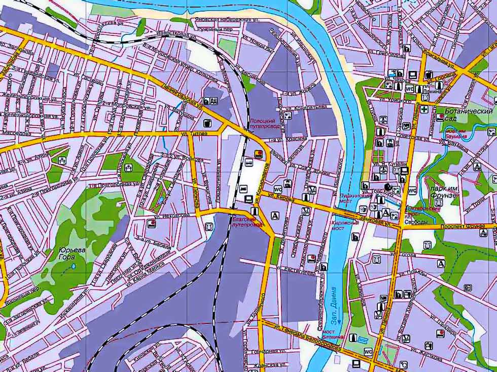 Карта Витебска. Карта города Витебска. Путеводитель по Витебску. Карта ...